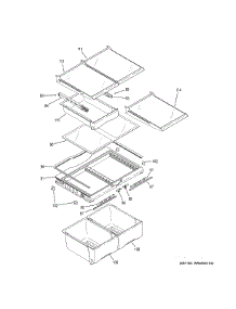 Fresh Food Shelves parts for Ge Refrigerator GDE23ETEBRWW from AppliancePartsPros.com