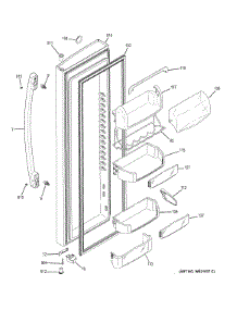Fresh Food Door parts for Ge Refrigerator PZS25KSEBFSS from AppliancePartsPros.com