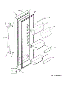 Fresh Food Door parts for Ge Refrigerator DSE26JGEBCBB from AppliancePartsPros.com