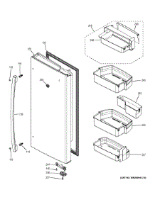 Fresh Food Door - Rh parts for Ge Refrigerator GFE29HMEDES from AppliancePartsPros.com