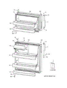 Doors parts for Ge Refrigerator GTH18CCDERWW from AppliancePartsPros.com