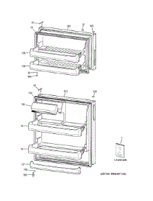 Doors parts for Ge Refrigerator GTN18CBEDRWW from AppliancePartsPros.com
