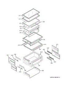 Fresh Food Shelves parts for Ge Refrigerator ZIS360NXC from AppliancePartsPros.com