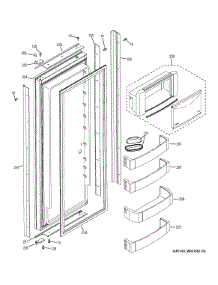 Fresh Food Door parts for Ge Refrigerator ZISB360DXC from AppliancePartsPros.com