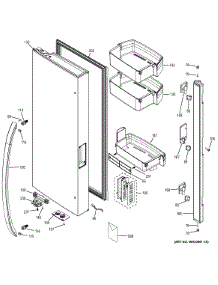 Fresh Food Door - Lh parts for Ge Refrigerator GNE26GGDBBB from AppliancePartsPros.com