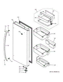 Fresh Food Door - Rh parts for Ge Refrigerator GNE26GGDBBB from AppliancePartsPros.com
