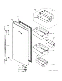 Fresh Food Door - Rh parts for Ge Refrigerator GNE26GSDBSS from AppliancePartsPros.com