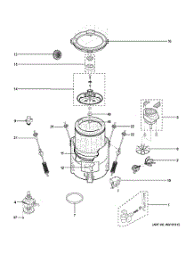 Tub & Motor parts for Ge Washer WSLS1500H0WW from AppliancePartsPros.com