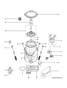 Tub & Motor parts for Ge Washer WSLS1500H1WW from AppliancePartsPros.com