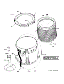 Tub, Basket & Agitator parts for Ge Washer Dryer Combo GUD27GSSJ0WW from AppliancePartsPros.com