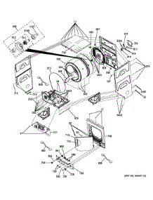 Cabinet (1) parts for Ge Washer Dryer Combo GTUP240EM4WW from AppliancePartsPros.com