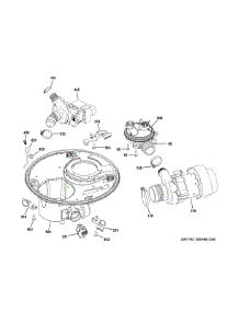 Sump & Motor Mechanism parts for Ge Dishwasher GDF570SGJ5WW from AppliancePartsPros.com