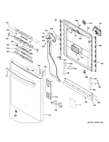 Escutcheon & Door Assembly parts for Ge Dishwasher DDT595SFL5DS from AppliancePartsPros.com