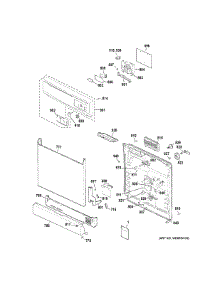Escutcheon & Door Assembly parts for Ge Dishwasher GSD2101V55WW from AppliancePartsPros.com