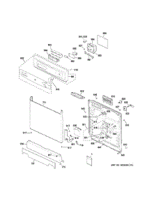 Escutcheon & Door Assembly parts for Ge Dishwasher GSC3500D55WW from AppliancePartsPros.com