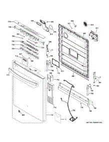 Escutcheon & Door Assembly parts for Ge Dishwasher GDT605PBM0TS from AppliancePartsPros.com