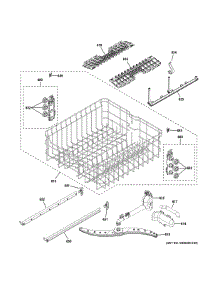 Upper Rack Assembly parts for Ge Dishwasher GDT605PFM0DS from AppliancePartsPros.com