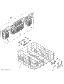 Lower Rack Assembly parts for Ge Dishwasher GDF570SGJ4WW from AppliancePartsPros.com