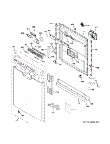 Escutcheon & Door Assembly parts for Ge Dishwasher GDF570SGJ4BB from AppliancePartsPros.com