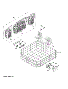 Lower Rack Assembly parts for Ge Dishwasher GDT635HGJ6BB from AppliancePartsPros.com