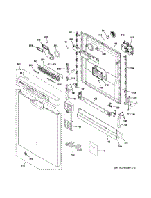 Escutcheon & Door Assembly parts for Ge Dishwasher GDF620HGJ4WW from AppliancePartsPros.com