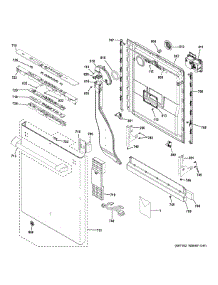 Escutcheon & Door Assembly parts for Ge Dishwasher CDT835SMJ0DS from AppliancePartsPros.com