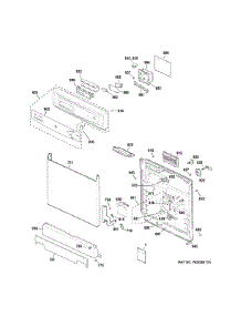 Escutcheon & Door Assembly parts for Ge Dishwasher GSC3500D51WW from AppliancePartsPros.com