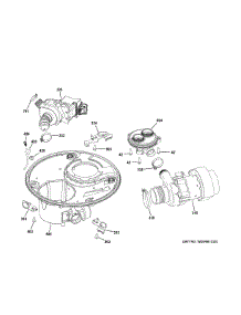 Sump & Motor Mechanism parts for Ge Dishwasher GDF510PGD6BB from AppliancePartsPros.com