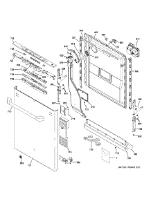 Escutcheon & Door Assembly parts for Ge Dishwasher CDT725SSF6SS from AppliancePartsPros.com