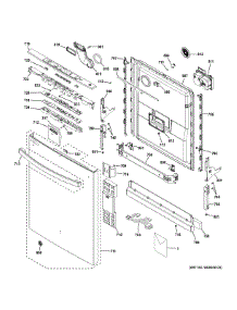 Escutcheon & Door Assembly parts for Ge Dishwasher GDT550HGD6WW from AppliancePartsPros.com