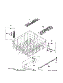 Upper Rack Assembly parts for Ge Dishwasher GDF540HGD6WW from AppliancePartsPros.com