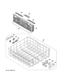 Lower Rack Assembly parts for Ge Dishwasher GDF510PGD6WW from AppliancePartsPros.com