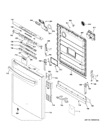 Escutcheon & Door Assembly parts for Ge Dishwasher GDT530PGD6WW from AppliancePartsPros.com