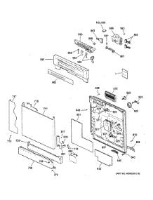 Escutcheon & Door Assembly parts for Ge Dishwasher GSD5114D03AA from AppliancePartsPros.com