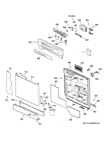 Escutcheon & Door Assembly parts for Ge Dishwasher GSD5134D03WW from AppliancePartsPros.com