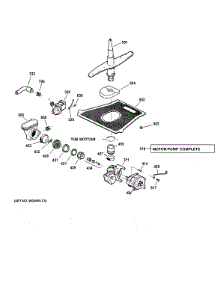 Motor-Pump Mechanism parts for Ge Dishwasher GSD5130D03WW from AppliancePartsPros.com