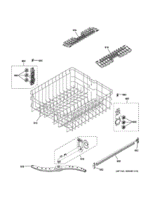Upper Rack Assembly parts for Ge Dishwasher ADT521PGJ2BS from AppliancePartsPros.com