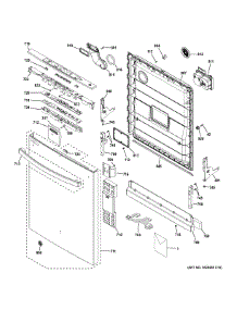 Escutcheon & Door Assembly parts for Ge Dishwasher GDT535PGJ2BB from AppliancePartsPros.com