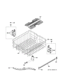 Upper Rack Assembly parts for Ge Dishwasher GDF520PMJ0ES from AppliancePartsPros.com