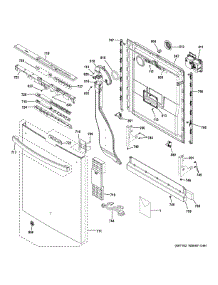 Escutcheon & Door Assembly parts for Ge Dishwasher PDT845SSJ0SS from AppliancePartsPros.com