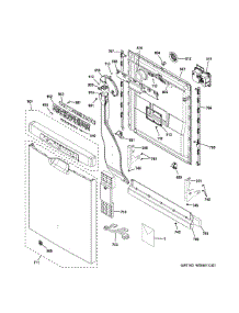 Escutcheon & Door Assembly parts for Ge Dishwasher GDF650SGJ0BB from AppliancePartsPros.com
