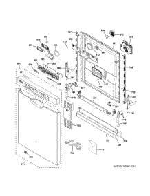 Escutcheon & Door Assembly parts for Ge Dishwasher GDF570SGF8BB from AppliancePartsPros.com