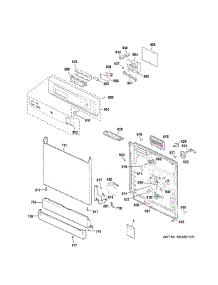 Escutcheon & Door Assembly parts for Ge Dishwasher GSD3300K00WW from AppliancePartsPros.com