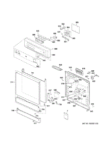 Escutcheon & Door Assembly parts for Ge Dishwasher GSD3360K00SS from AppliancePartsPros.com