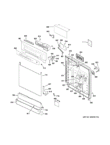 Escutcheon & Door Assembly parts for Ge Dishwasher GSD4000K00WW from AppliancePartsPros.com