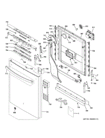 Escutcheon & Door Assembly parts for Ge Dishwasher GDT580SGF7WW from AppliancePartsPros.com