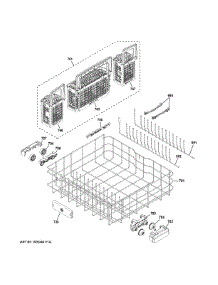 Lower Rack Assembly parts for Ge Dishwasher GDT580SGF7WW from AppliancePartsPros.com