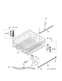 Upper Rack Assembly parts for Ge Dishwasher GDT625PSJ0SS from AppliancePartsPros.com