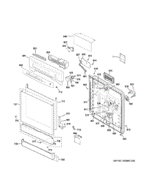 Escutcheon & Door Assembly parts for Ge Dishwasher GSD4060D50SS from AppliancePartsPros.com