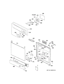 Escutcheon & Door Assembly parts for Ge Dishwasher GSD2100V45CC from AppliancePartsPros.com